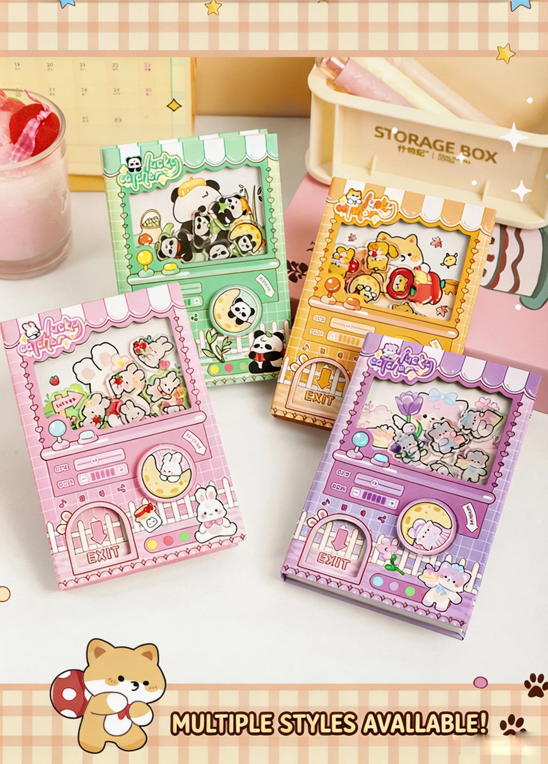 Cute Capybara School Notebook, Kawaii Cartoon Writing Journal with Interactive Gashapon Cover, Back to School Supplies for Kids