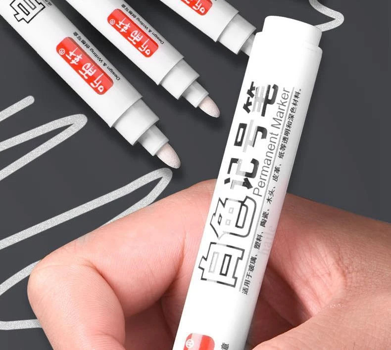 Haile For Metal White Oily Markers Waterproof Permanent Plastic Gel Pen Writing Drawing DIY Graffiti Stationery Notebook