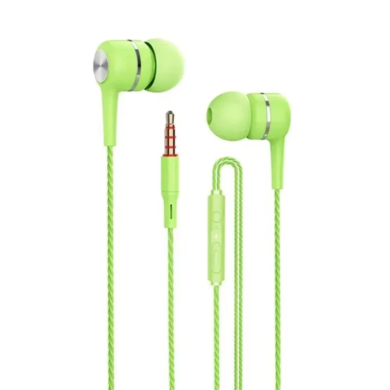 3.5mm Wired Earphone In Ear Headset HIFI Heavy Bass Earbuds Monitor Sports Headset Stereo Music Gaming Headphone with Microphone