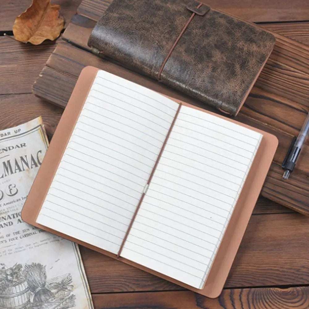 Vintage Portable Leather Notebook Stationery Hand Ledger Diary Book Hardcover Exquisite Notepad School