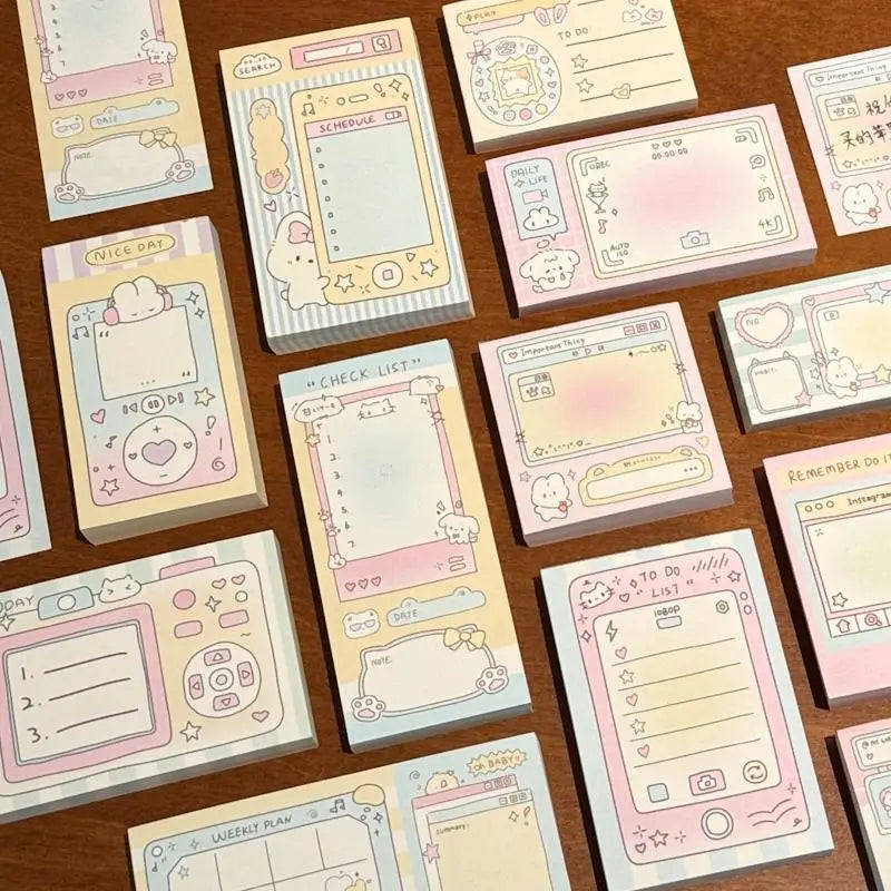 Memo Pad Notebook 100 Sheets Non Adhesive Cute Handwritten Notes for Meeting School Exam Preparation
