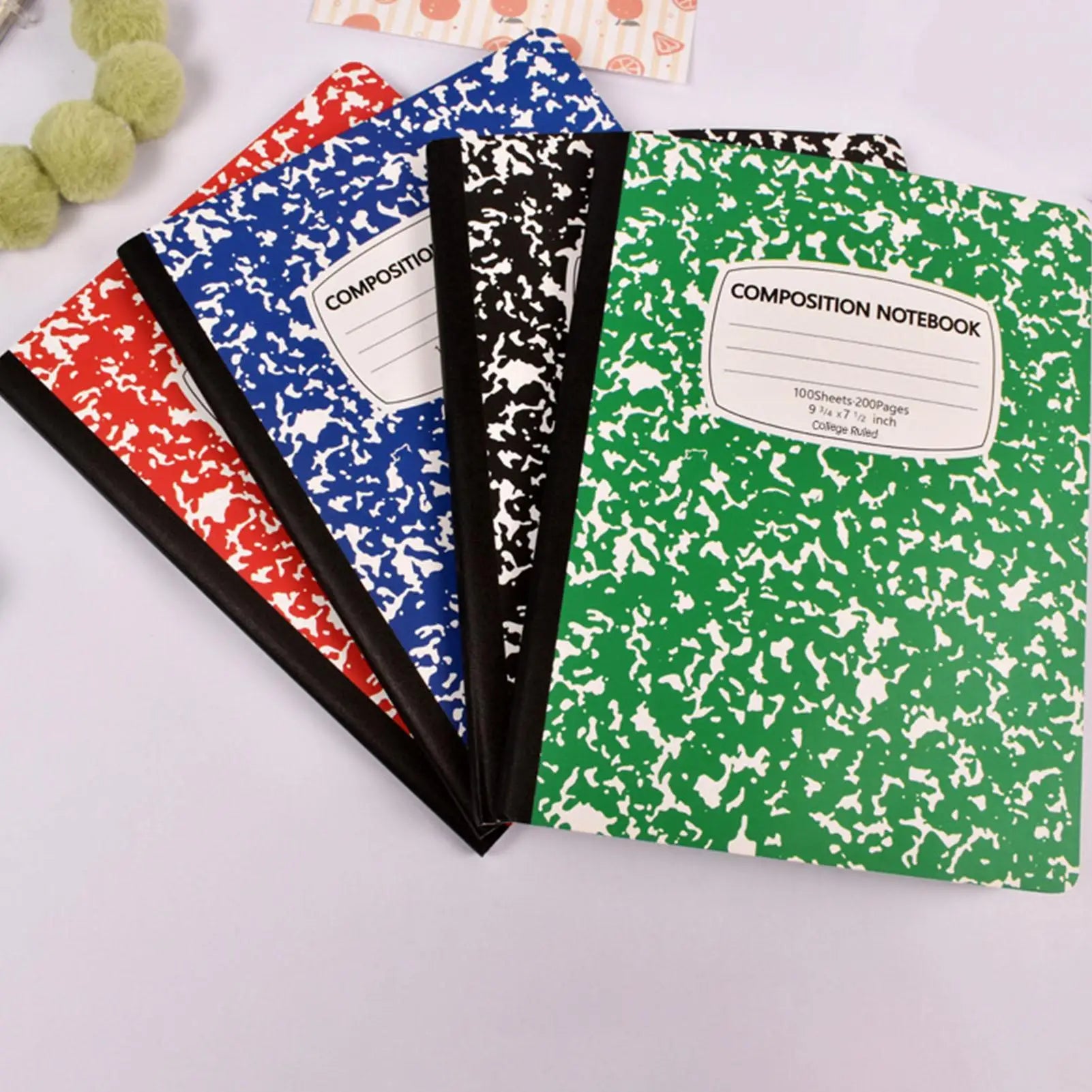 Composition Notebooks 100 Sheets Abstract Marble Cover Thick Paper 10.2x7.2in Lined Paper Notebook for School Classroom Office