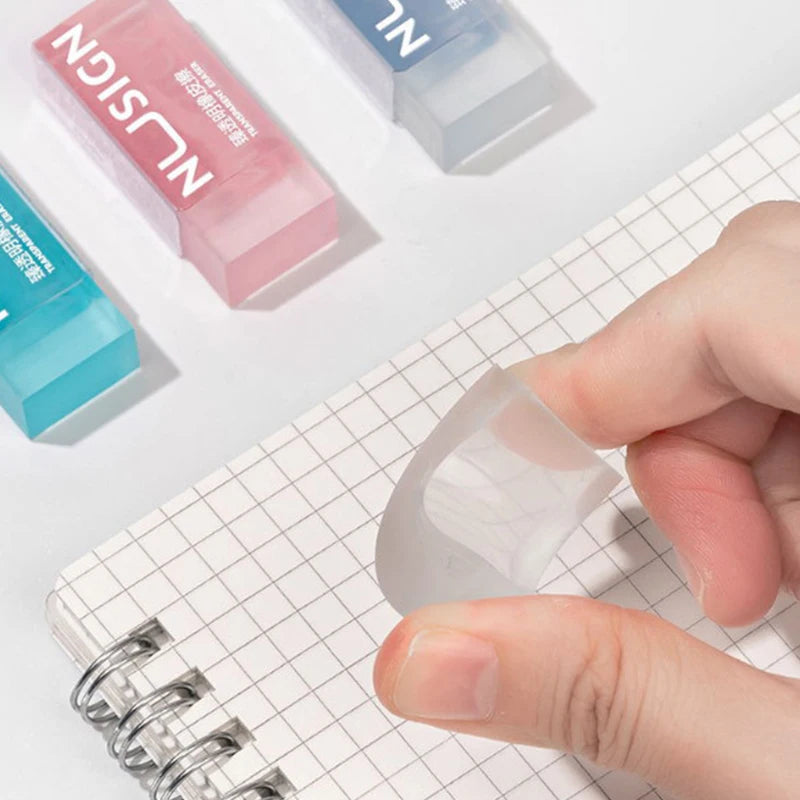 Rubber Soft Erasers Transparent Eraser Ins Simplicity Solid Color Eraser Wipe Clean Eraser Lovely Student Stationery Supplies