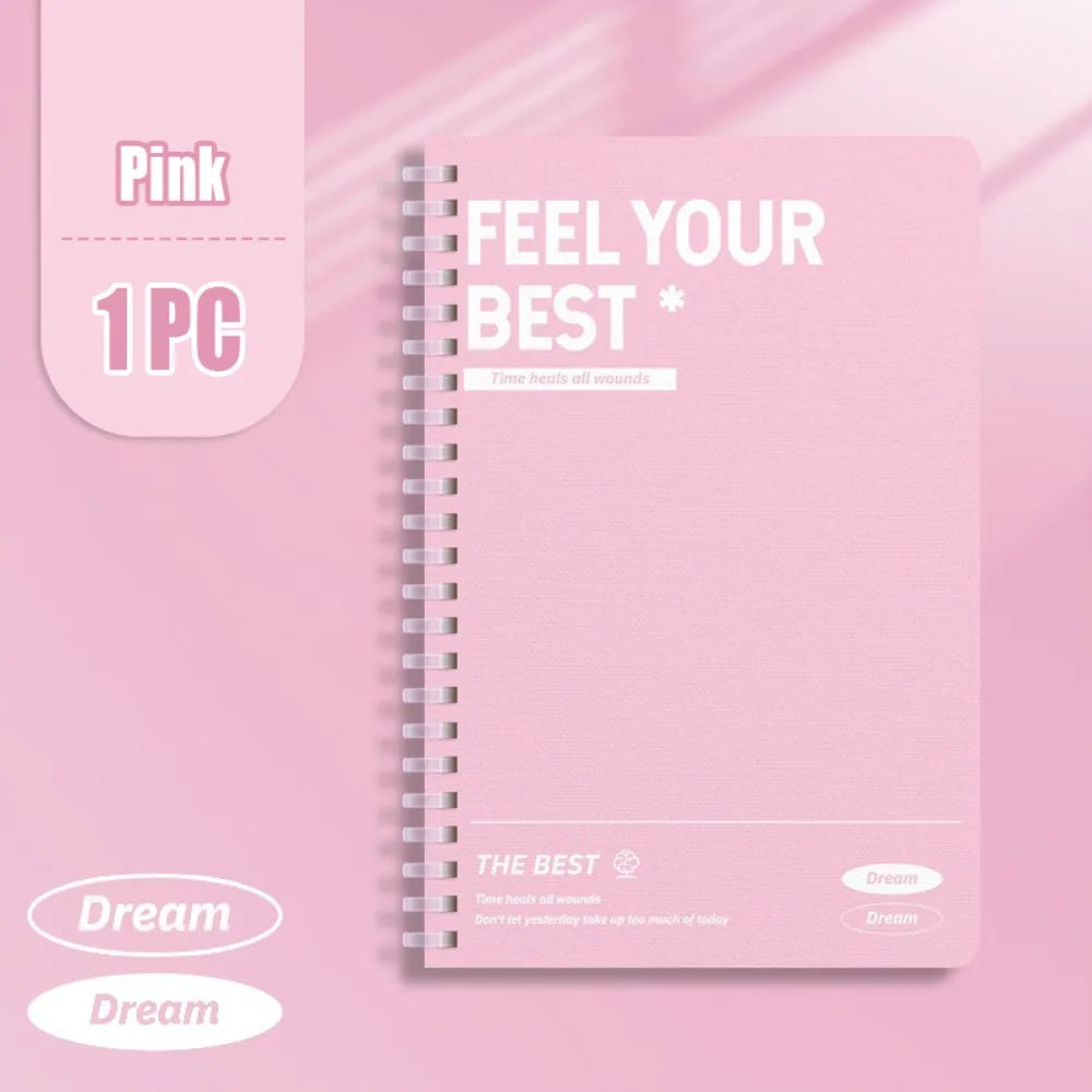60 Sheets A5 Spiral Notebook, Perforated Horizontal Lined Pages, Color Diary Notepad, School Office Stationery Gift