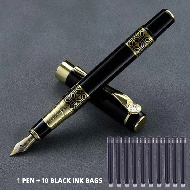 Metal Wood Grain Fountain Pen School Supplies Pens Student for Ballpoint Pen Stationery Supplies Fountain Pen High Quality