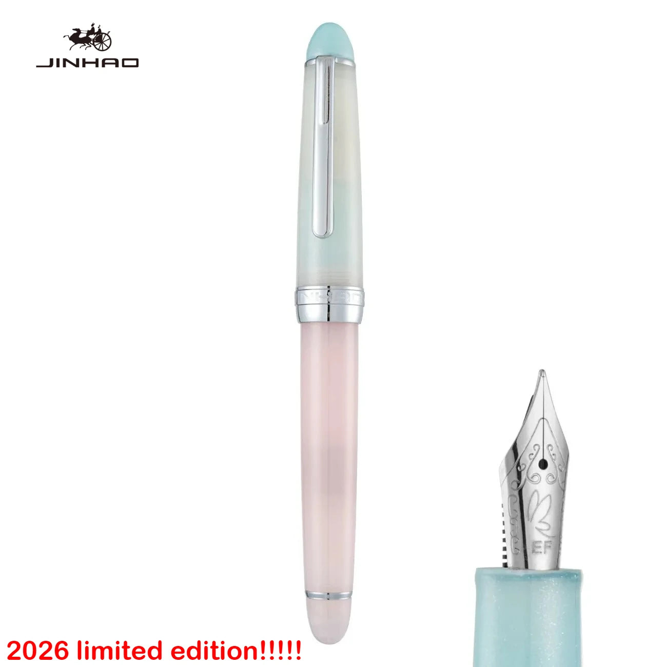 2026 Limited Edition Sakura Pink! JINHAO 82 Plus Fountain Pen Rose Clip Rose Scarf Pattern Nib School Office Supplies Stationery