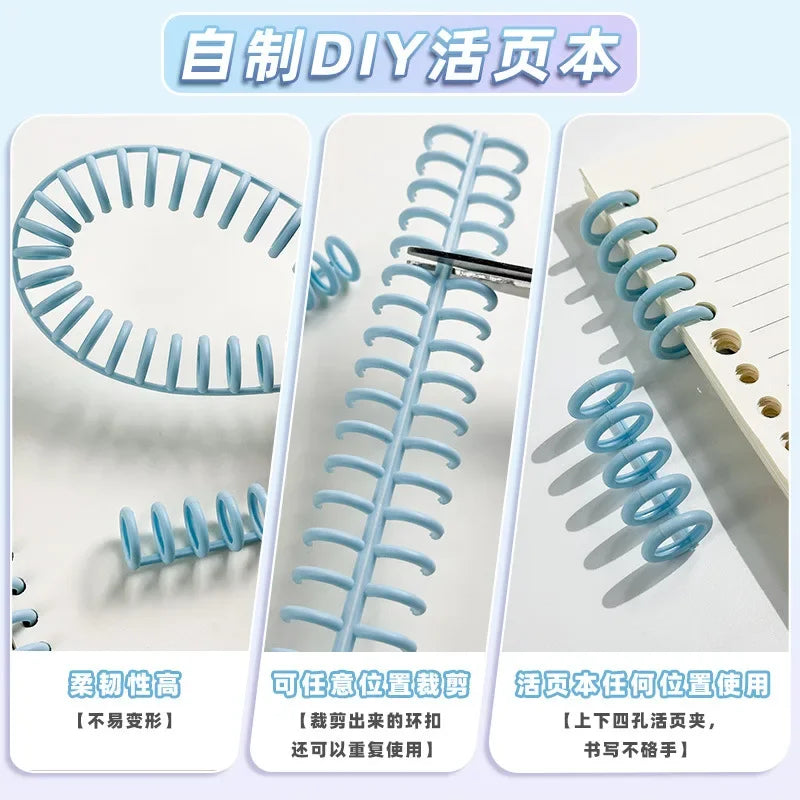 Macaron Loose Leaf Notebook 60 Sheets Detachable Coil Binder A4/A5/B5 Replaceable Journal for School
