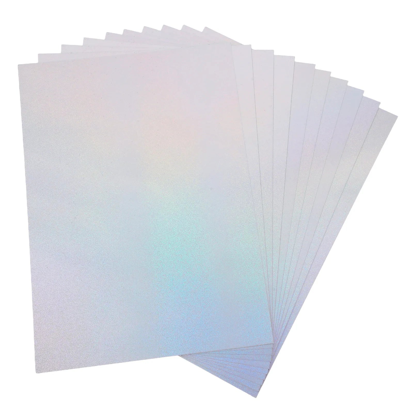 50Pcs Sparkle Holographic Cardstock Paper Thick Mirror Surface for Crafting Cards Scrapbooking DIY Decorations Stationery