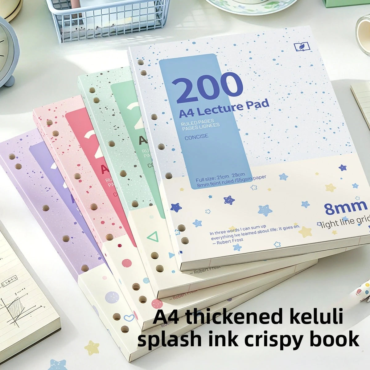 Thickened Loose Leaf Notebook A5 Horizontal Ruled Journal Diary Vintage Retro American Style Office School Writing Notepad