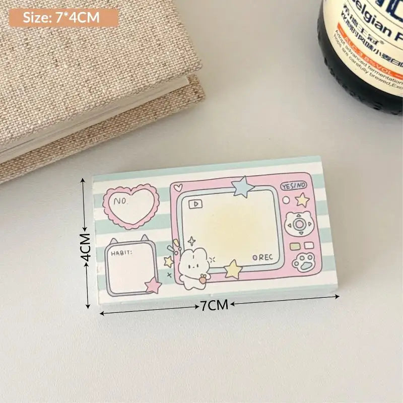Memo Pad Notebook 100 Sheets Non Adhesive Cute Handwritten Notes for Meeting School Exam Preparation