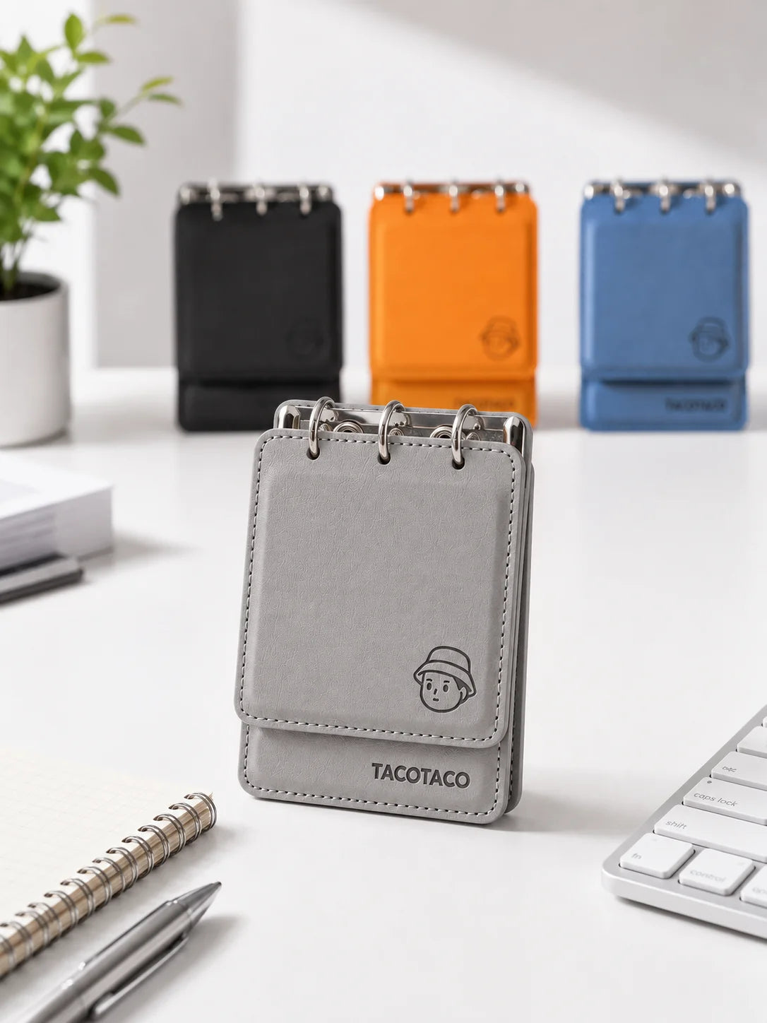 Mini Pocket Notebook, Portable Ring Binder Journal, Compact PU Leather Memo Book, Cute Daily Note Planner for School Office