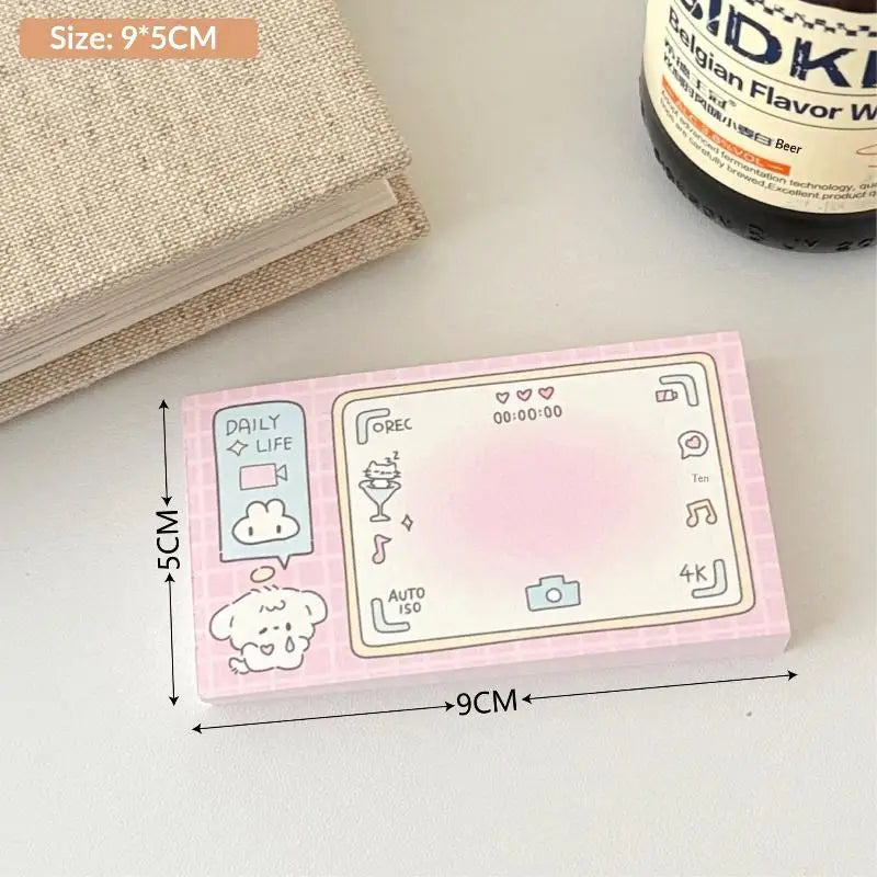 Memo Pad Notebook 100 Sheets Non Adhesive Cute Handwritten Notes for Meeting School Exam Preparation