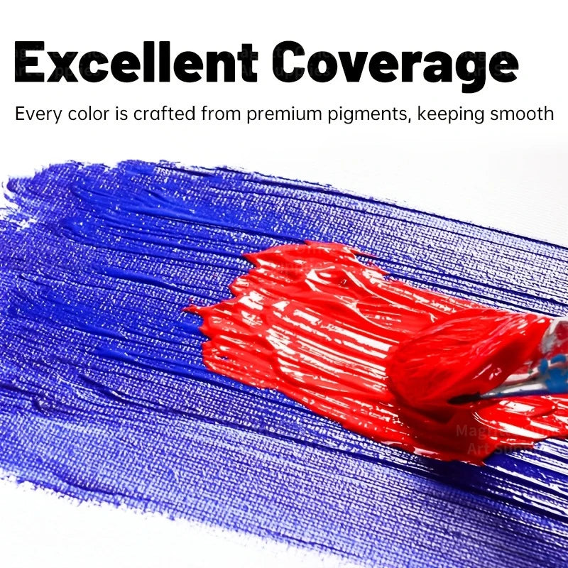Acrylic Paint Set Professional Artist Quality,43/31/25/19pcs,12ml/0.41oz with Brushes for Beginners,Canvas,Wood,Paper,Wall,Glass