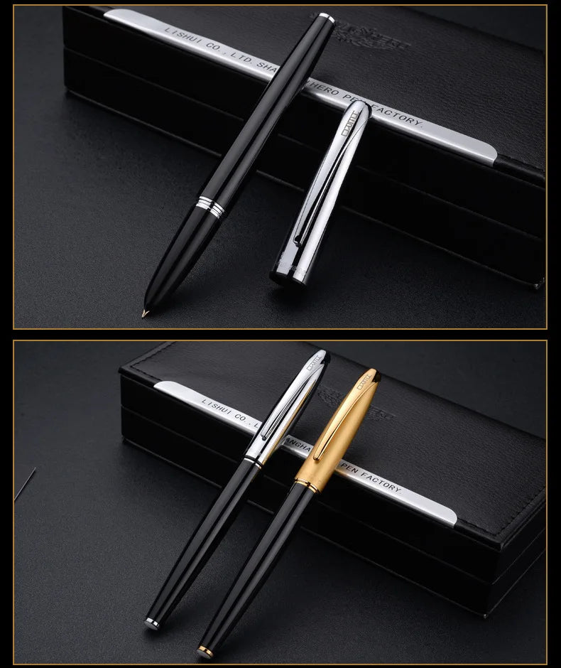 HERO Pen 1000 Retro 10K Gold Pen Classic Old Style Squeezing Ink Absorbing Adult Writing Practice Office Business Gift Ink Pen