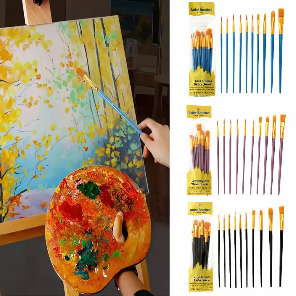 Acrylic Paint Brushes Set Artist Paintbrushes for Acrylic Painting Oil Watercolor Canvas Boards Rock Body Face Nail Art Supplies