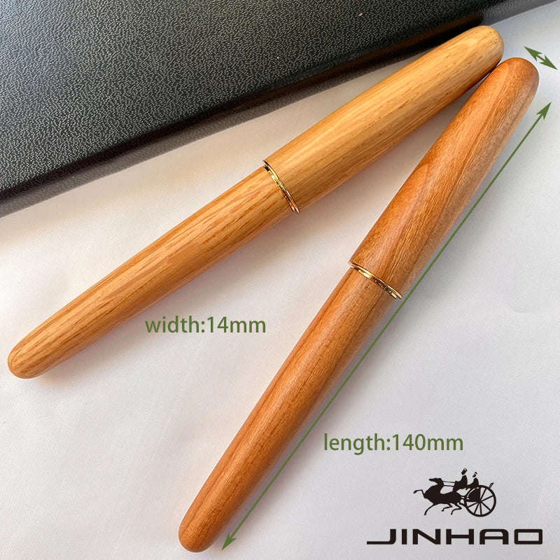 1 PCS JINHAO 9036 Vintage Natural Wood Medium Nib Handmade Fountain Ink Pen