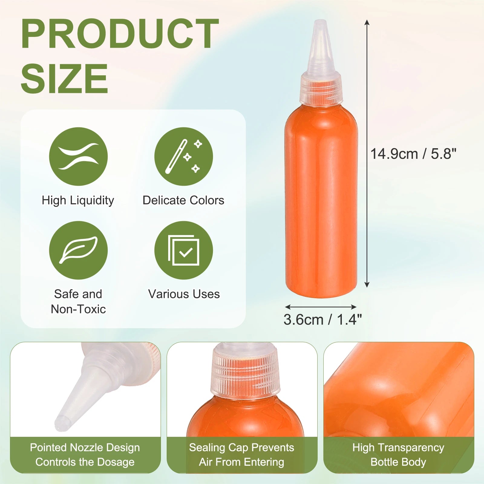 Acrylic Ink 100ml/3.4oz High Flow Fast Drying Professional Colors Acrylic Paint Ink for Painting Canvas Wood Rocks Craft Drawing