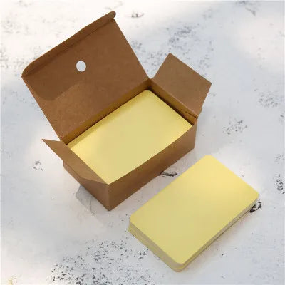 1pack （100pcs）Blank cardstock handwritten English words white hard cardstock small message portable memory card