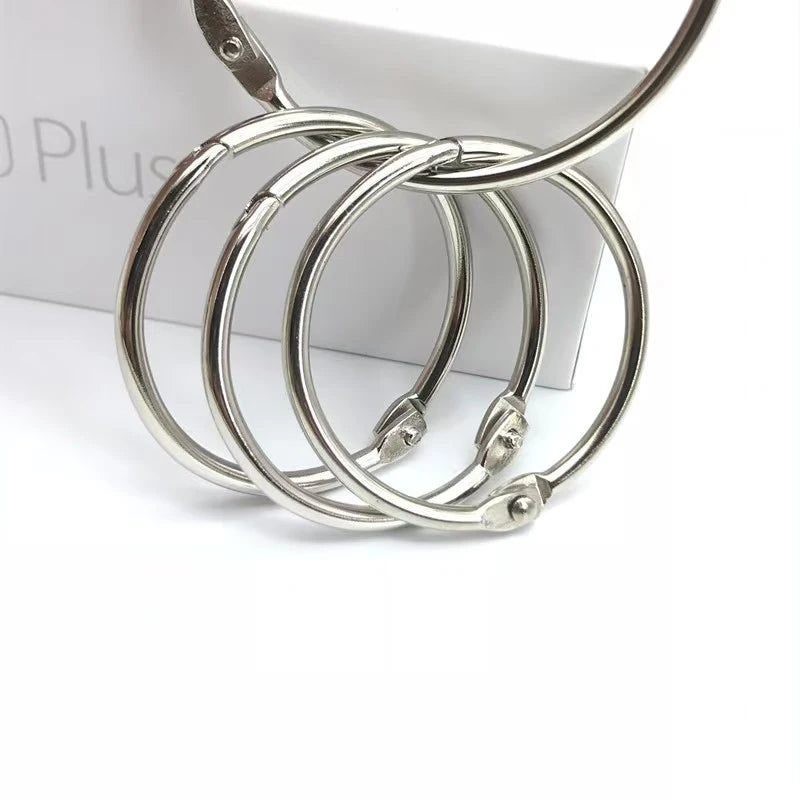 12PCS Metal Ring Binder Book Ring Photo Album Binding Ring for DIY Office Book Paper Open Loop Clasp Binding Supplies 20-39mm