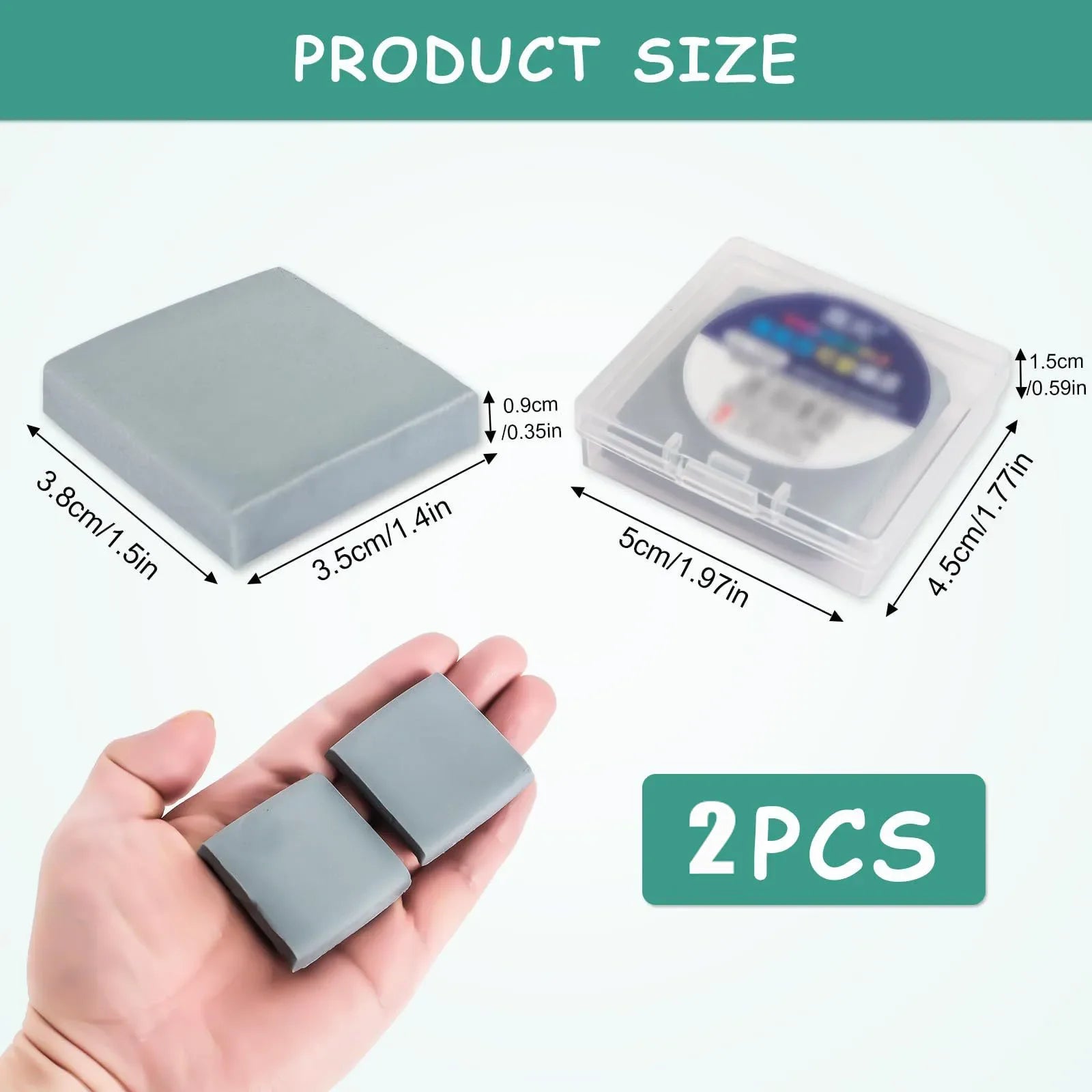 2pcs Kneaded Eraser for Artists Soft Kneadable Eraser with Storage Case Art Erasers for Correcting,Lightening Charcoal Pencil