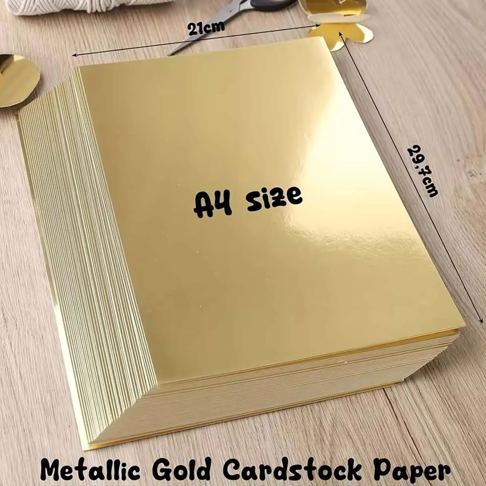 10/20 Sheets A4 Bright Metal Gold CardStock Paper, Suitable for DIY Various Crafts & Paper Art, Festivals, Birthdays