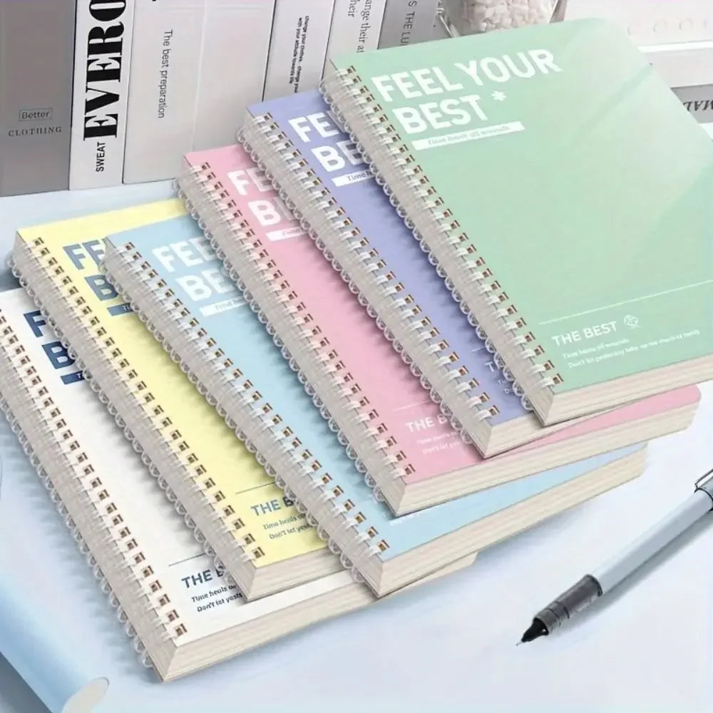 60 Sheets A5 Spiral Notebook, Perforated Horizontal Lined Pages, Color Diary Notepad, School Office Stationery Gift