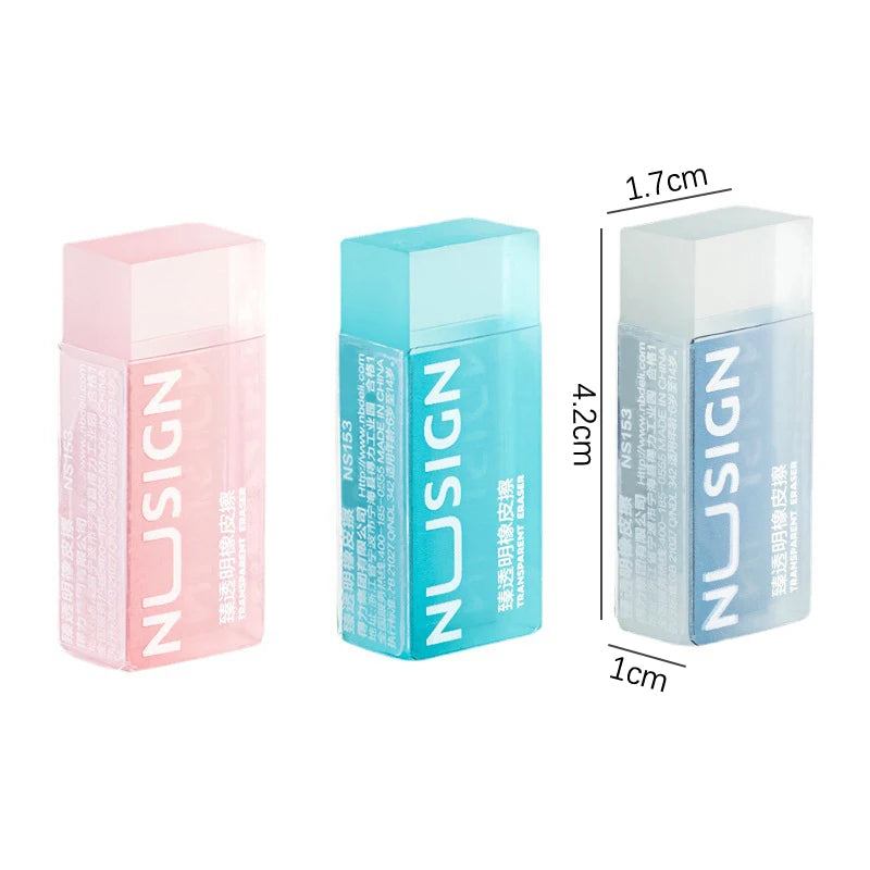 Rubber Soft Erasers Transparent Eraser Ins Simplicity Solid Color Eraser Wipe Clean Eraser Lovely Student Stationery Supplies