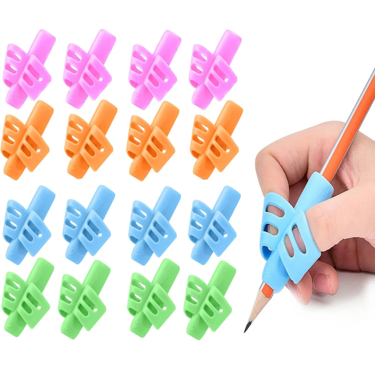 4/8/16 Pcs Handwriting Pencil Grips for Students Writing Aid Posture Correction Training Compatible with All Pencils