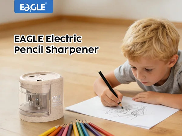 EAGLE Automatic Electric Pencil Sharpener, 5S Fast Sharpening for 6-12mm All Shapes Pencils Home School Office Art Studio