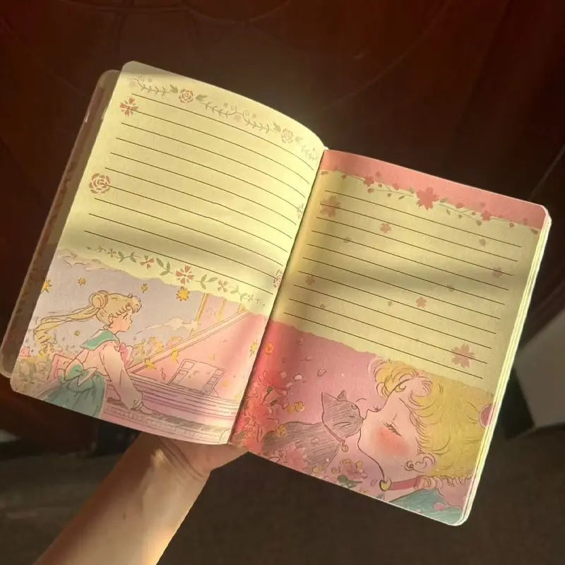 Beautiful Girl In Spring, Leather Notebook, Cute And Sweet Diary, Colorful Inner Pages, Dreamy Notebook, Student Record