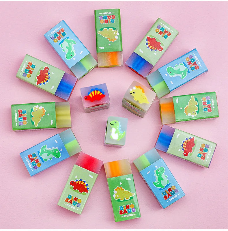 Dinosaur Erasers for Kids Clean Bulk Classroom Prizes Student Awards Teacher Party Supplies 3/6/12/18 Pcs