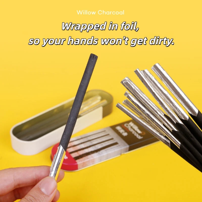 10pcs Willow Charcoal Sticks Charcoal Pencil for Sketching Sketch Charcoal Stick Charcoal Drawing Sticks for Fine Art Students