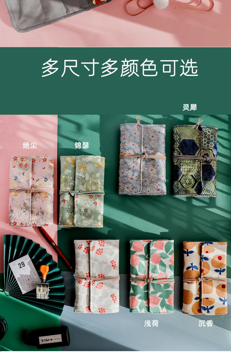 Beautiful Notebook for Girls Cloth Cover Retro Chinese Style Loose-leaf Diary Portable Scrapbook Binder Notepad Gift