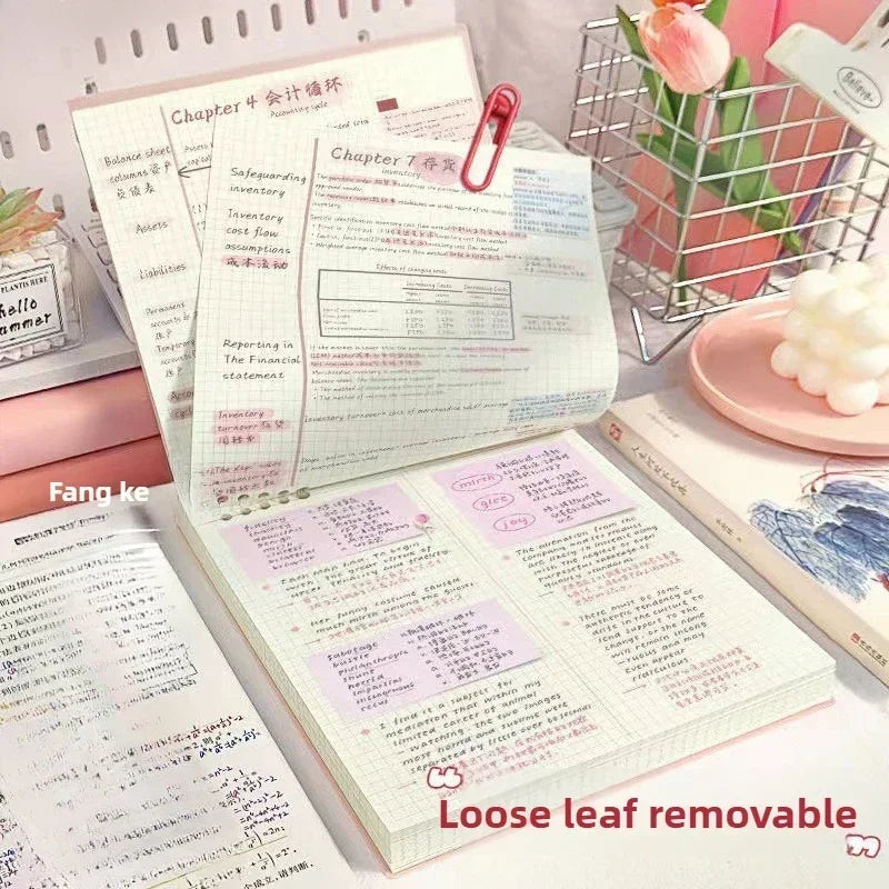 Diary B5 Sketch Book Loose Leaf Checkered Book School Notebooks Notebook Notepad Writing Pads Office