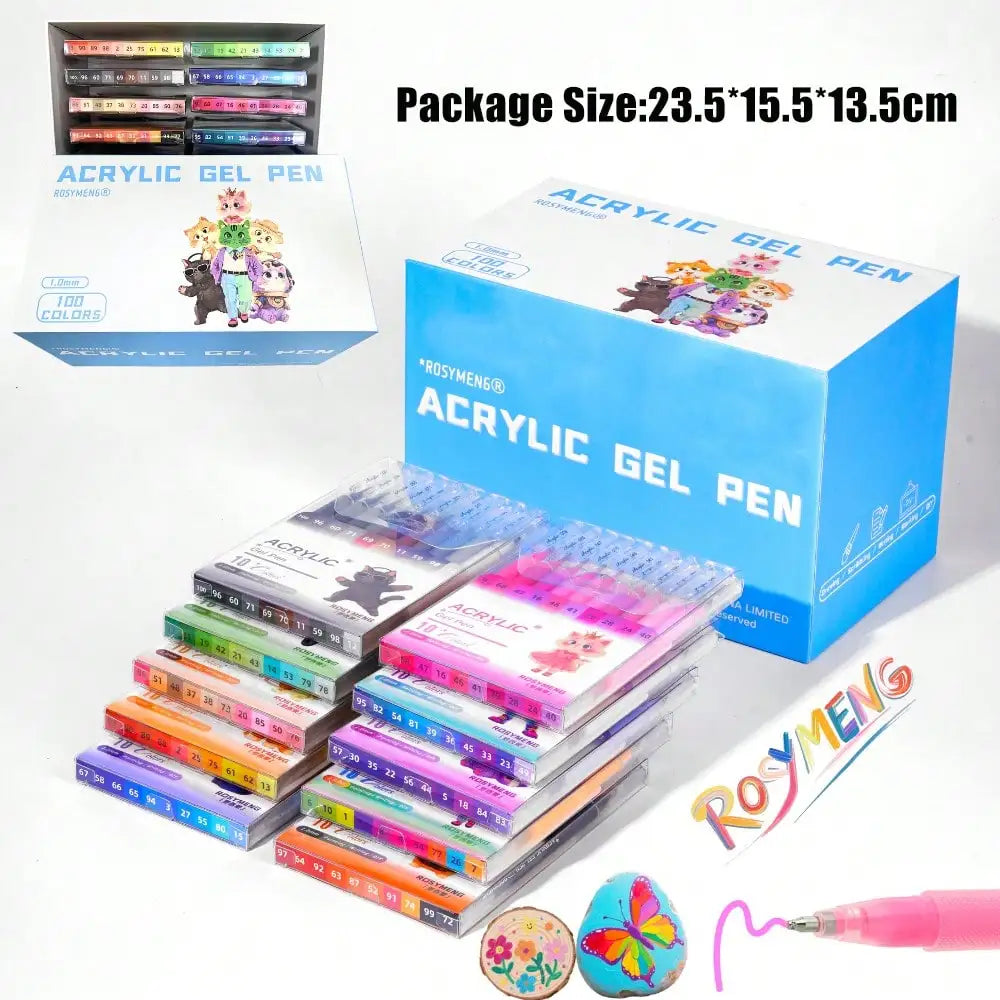 ROSYMENG 100/160 Colors Gel Pens,Acrylic Painting Handbook Pen Set,Multi-Color Neutral Pen,Student Writing Drawing Marker Pens