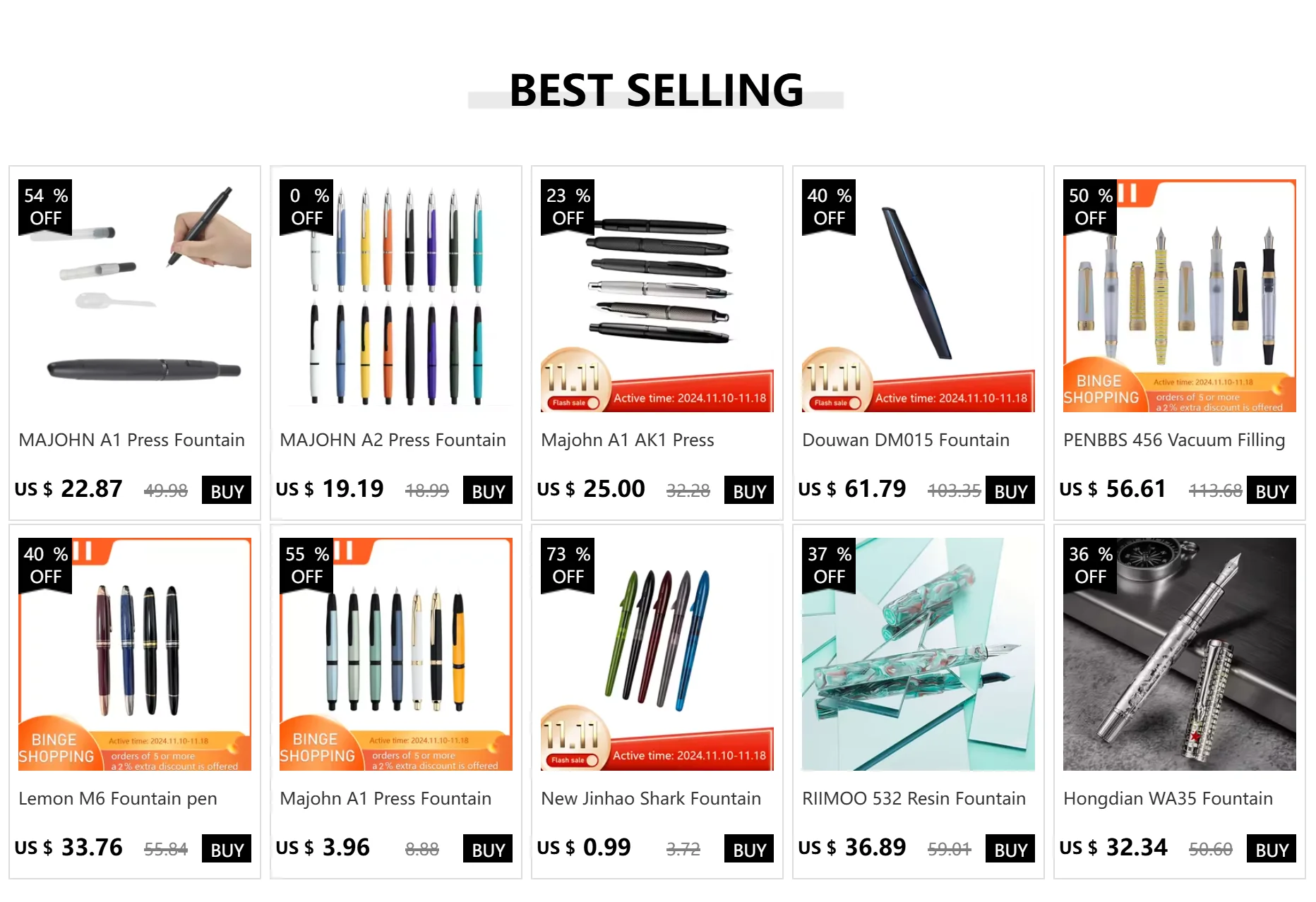 10pcs G2 Ballpoint Pen Refills 1mm Medium Point with Spring Universal Replacement Refills