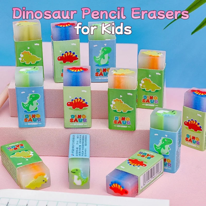 Dinosaur Erasers for Kids Clean Bulk Classroom Prizes Student Awards Teacher Party Supplies 3/6/12/18 Pcs