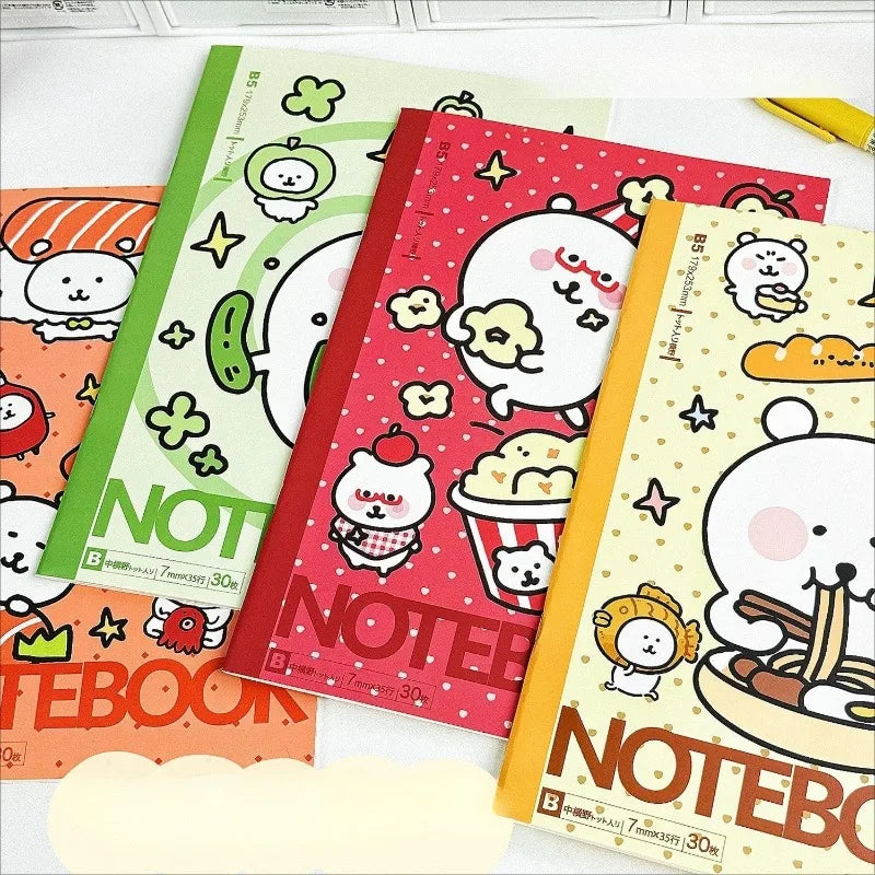 Joke Bear Notebook Cartoon Pattern Diary Book for Students Durable Handwriting Notebook with Horizontal Lines for Note-Taking