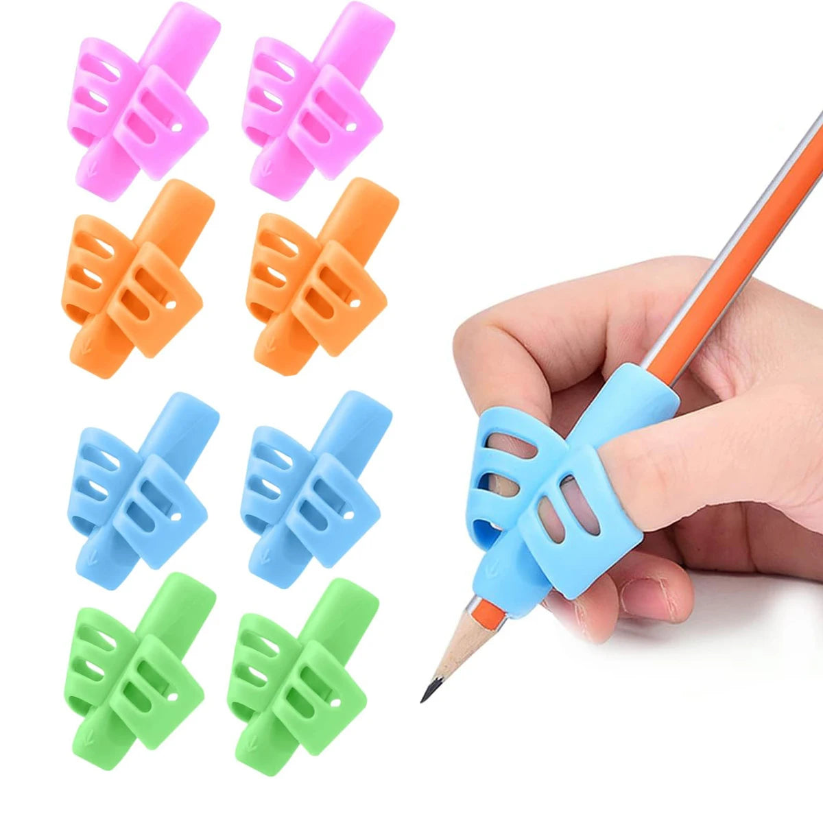 4/8/16 Pcs Handwriting Pencil Grips for Students Writing Aid Posture Correction Training Compatible with All Pencils