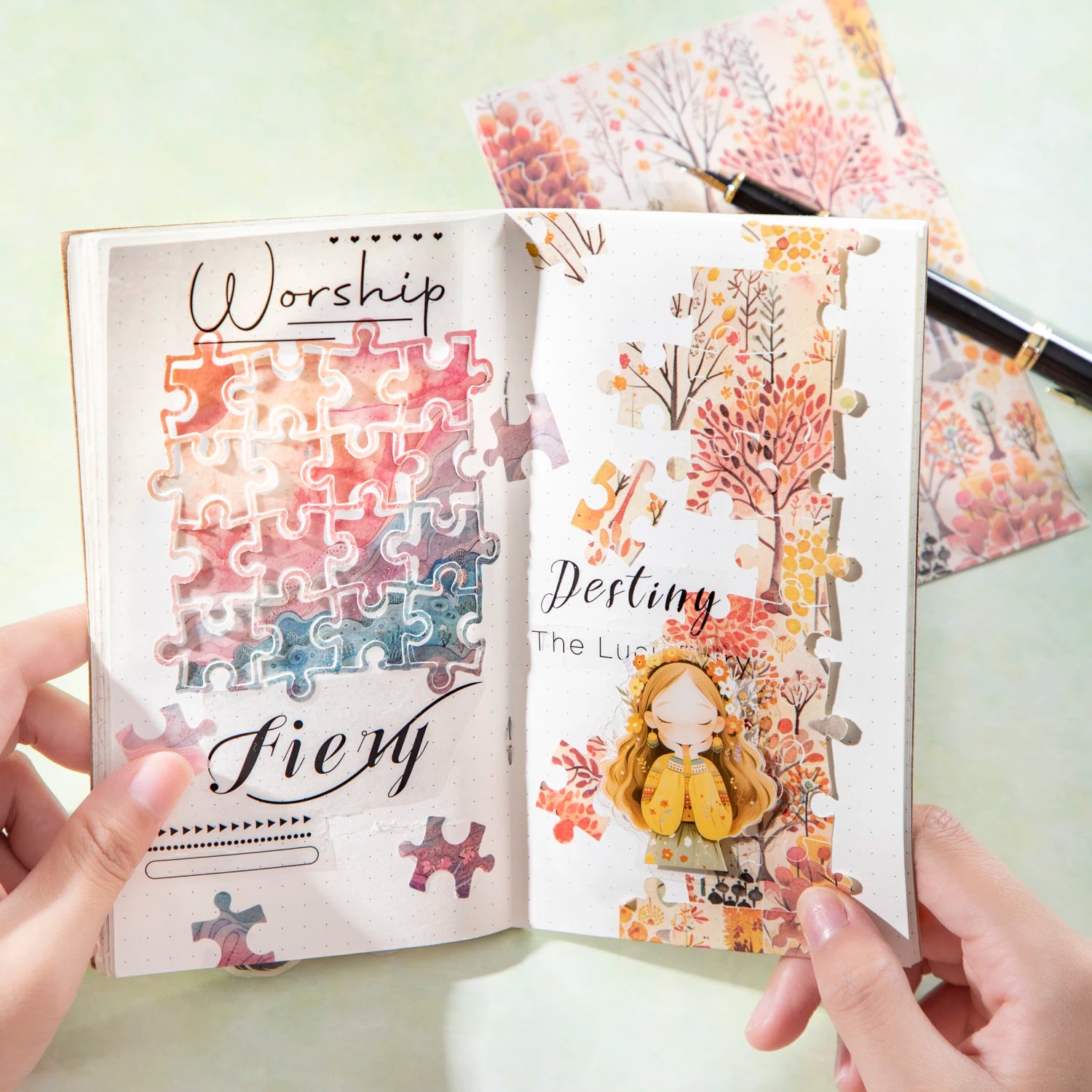 Journal GO 5pcs Piecing Together Fun Stickers Creative Decor Scrapbooking Diary Album Collage Junk Journal Material