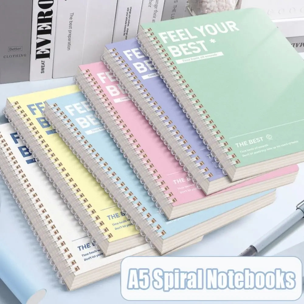 60 Sheets A5 Spiral Notebook, Perforated Horizontal Lined Pages, Color Diary Notepad, School Office Stationery Gift