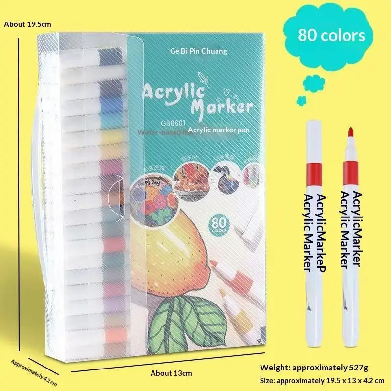 Acrylic Paint Markers 24 Colors Waterproof Smudge Resistant for Pottery Painting Handmade DIY Art Project