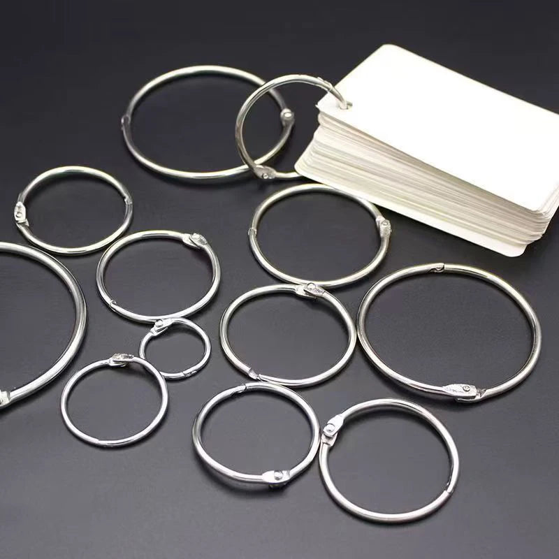 12PCS Metal Ring Binder Book Ring Photo Album Binding Ring for DIY Office Book Paper Open Loop Clasp Binding Supplies 20-39mm