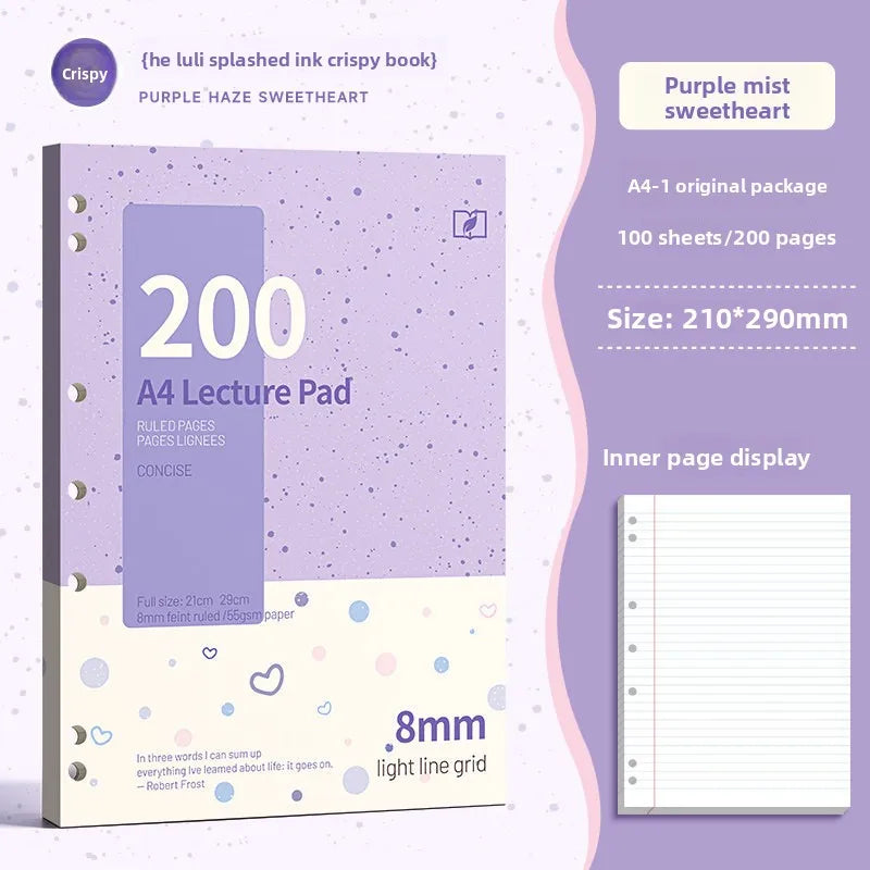 Thickened Loose Leaf Notebook A5 Horizontal Ruled Journal Diary Vintage Retro American Style Office School Writing Notepad