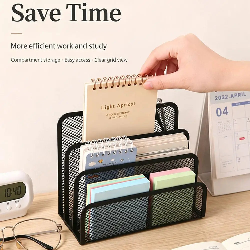 Desk Organizer Small File Holders Letter Organizer Metal Mesh Document/Filing/Folders/Paper Organizer for Desktop