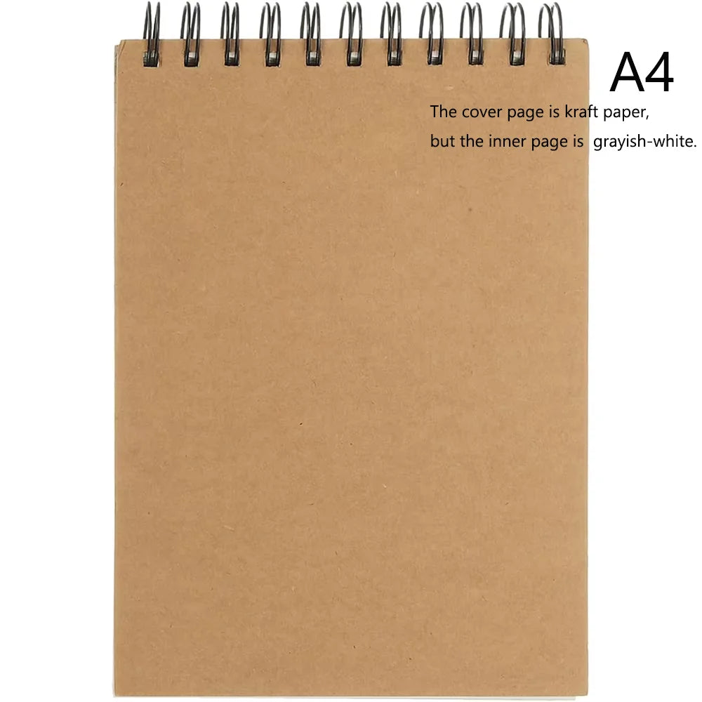 1PC 100-Sheets Sketch Book, Top Spiral Bound Sketch Pad,  (68lb/100gsm), Acid Free Art Sketchbook Artistic Draw