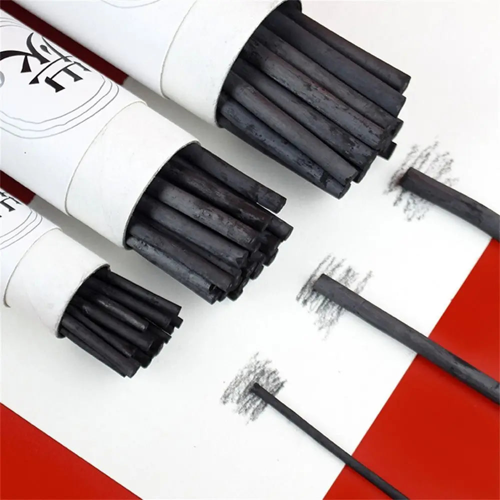 Black Color Charcoal Sticks Vine Charcoal Strong Color Charcoal Bars Comfortable Feel Willow Charcoal Drawing Charcoal Pencils