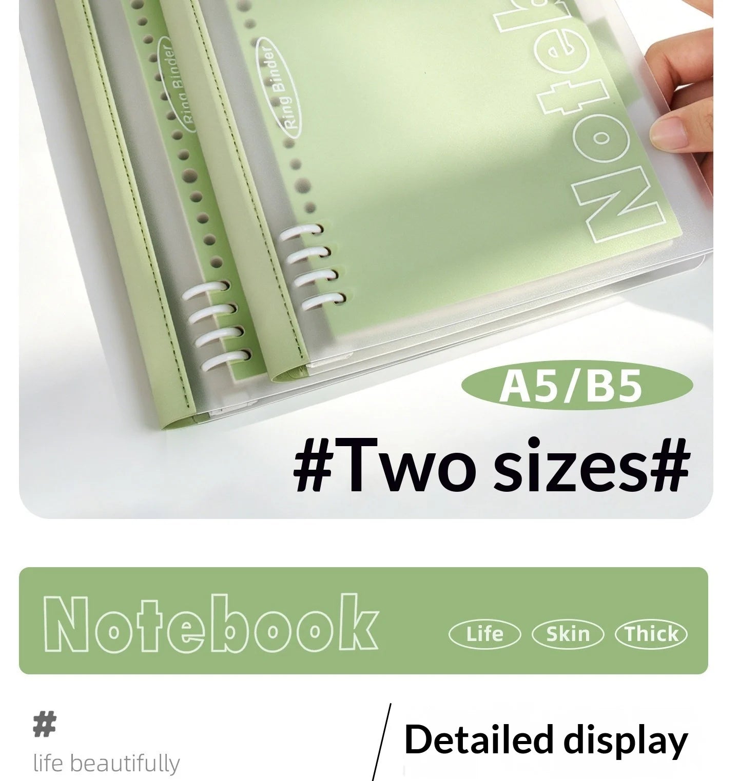 B5 Loose Leaf Notebook Soft Spine Detachable Pages for Middle High School Students Reading Journal Stylish New Design