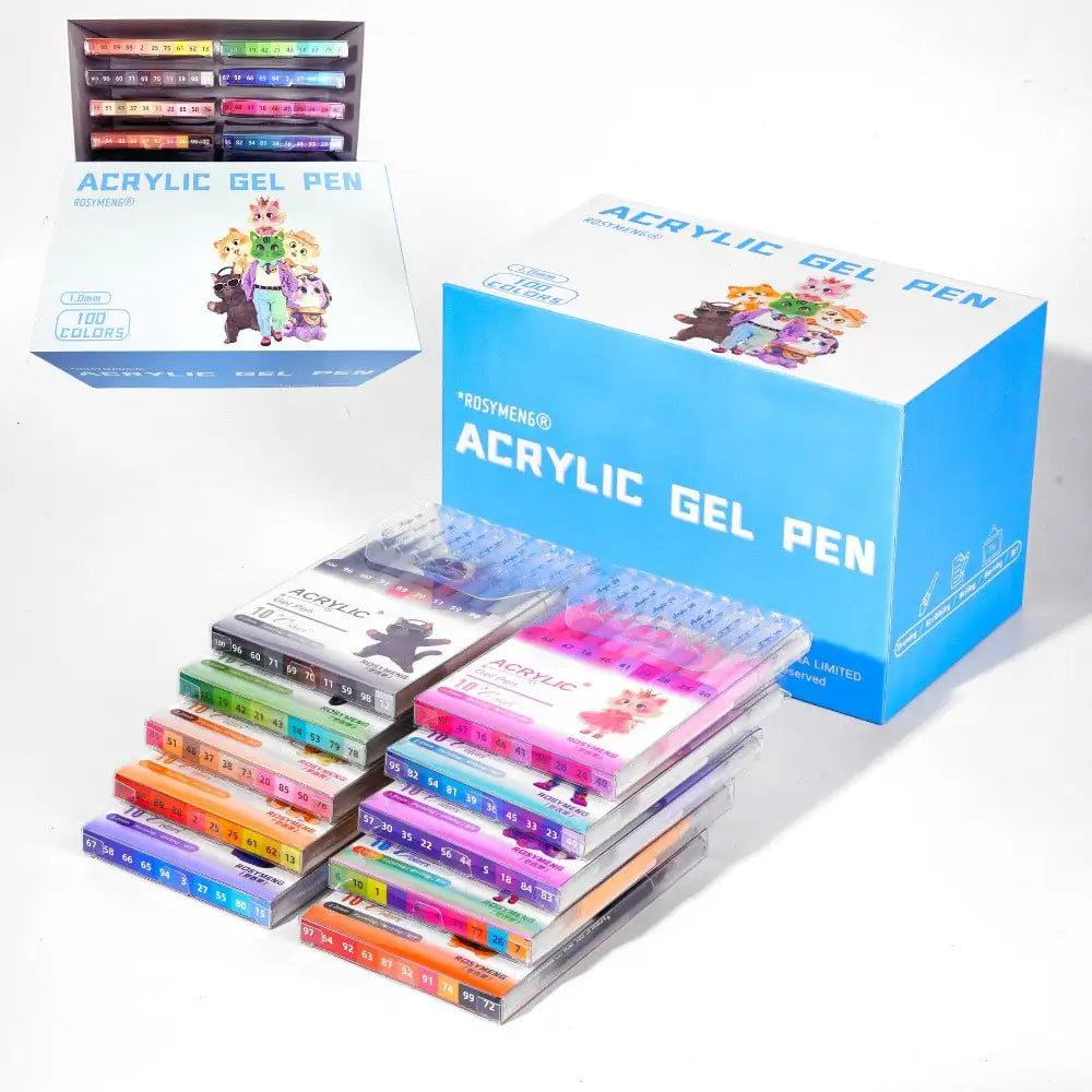 ROSYMENG 100/160 Colors Gel Pens,Acrylic Painting Handbook Pen Set,Multi-Color Neutral Pen,Student Writing Drawing Marker Pens