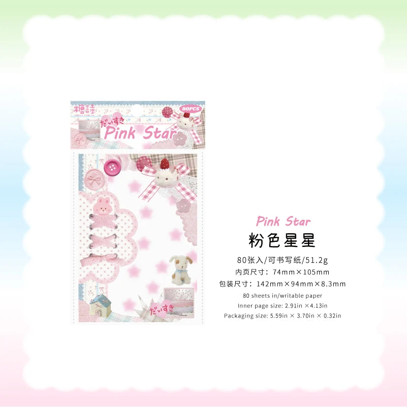 80pcs Kawaii Japanese Student Notebook Stationery School Office Supplies Planner Creative Handbook Decorative Paper